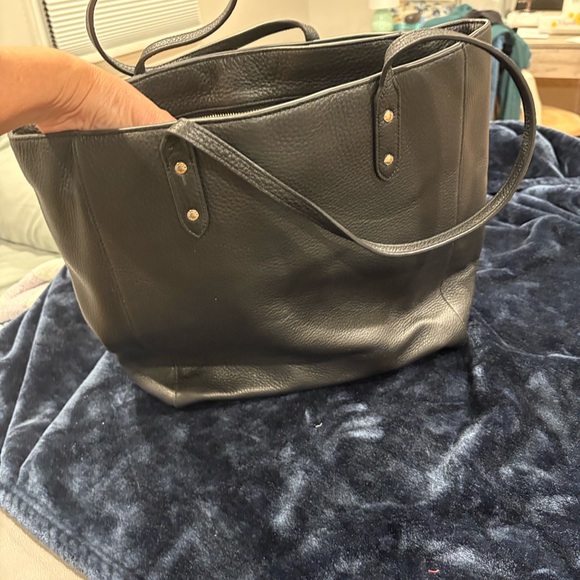 Coach Black Pebbled Leather Tote with Gold Accents - Picture 5 of 9